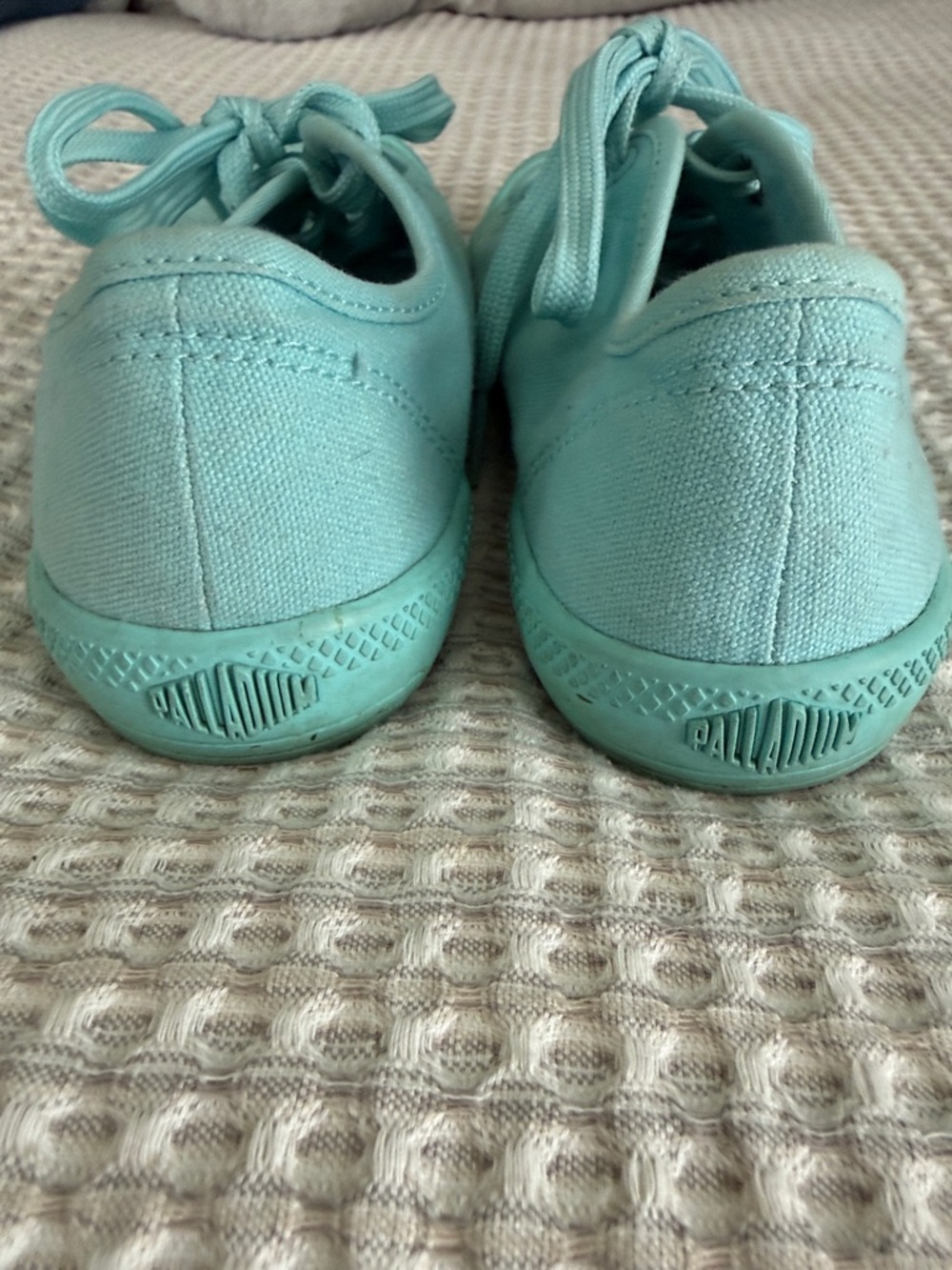 Palladium Women's Low-Top Canvas Sneakers in Aqua in size 7 - Picture 4 of 6